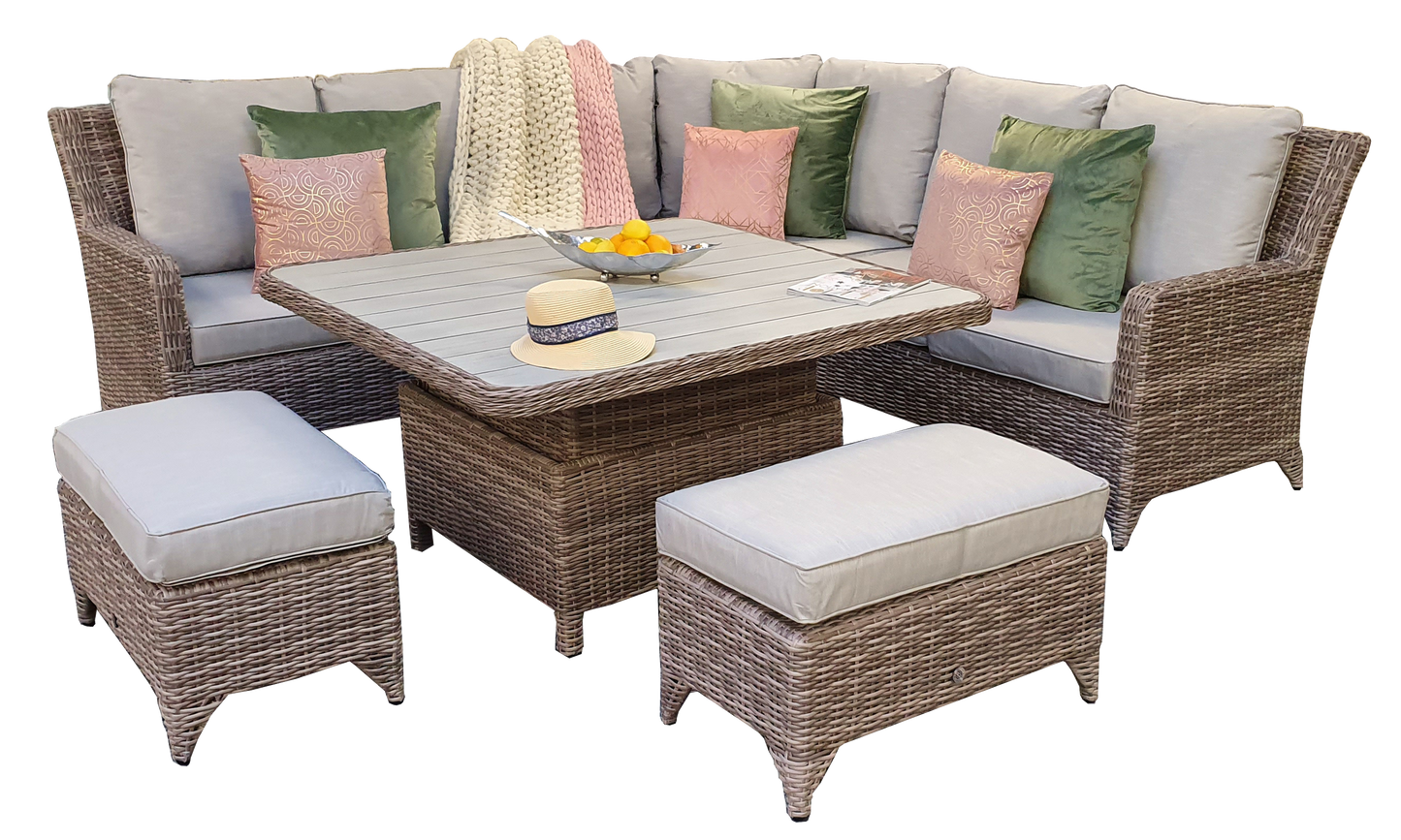 Rattan Corner Dining Set with Lift Table | Sarah | Sara0260