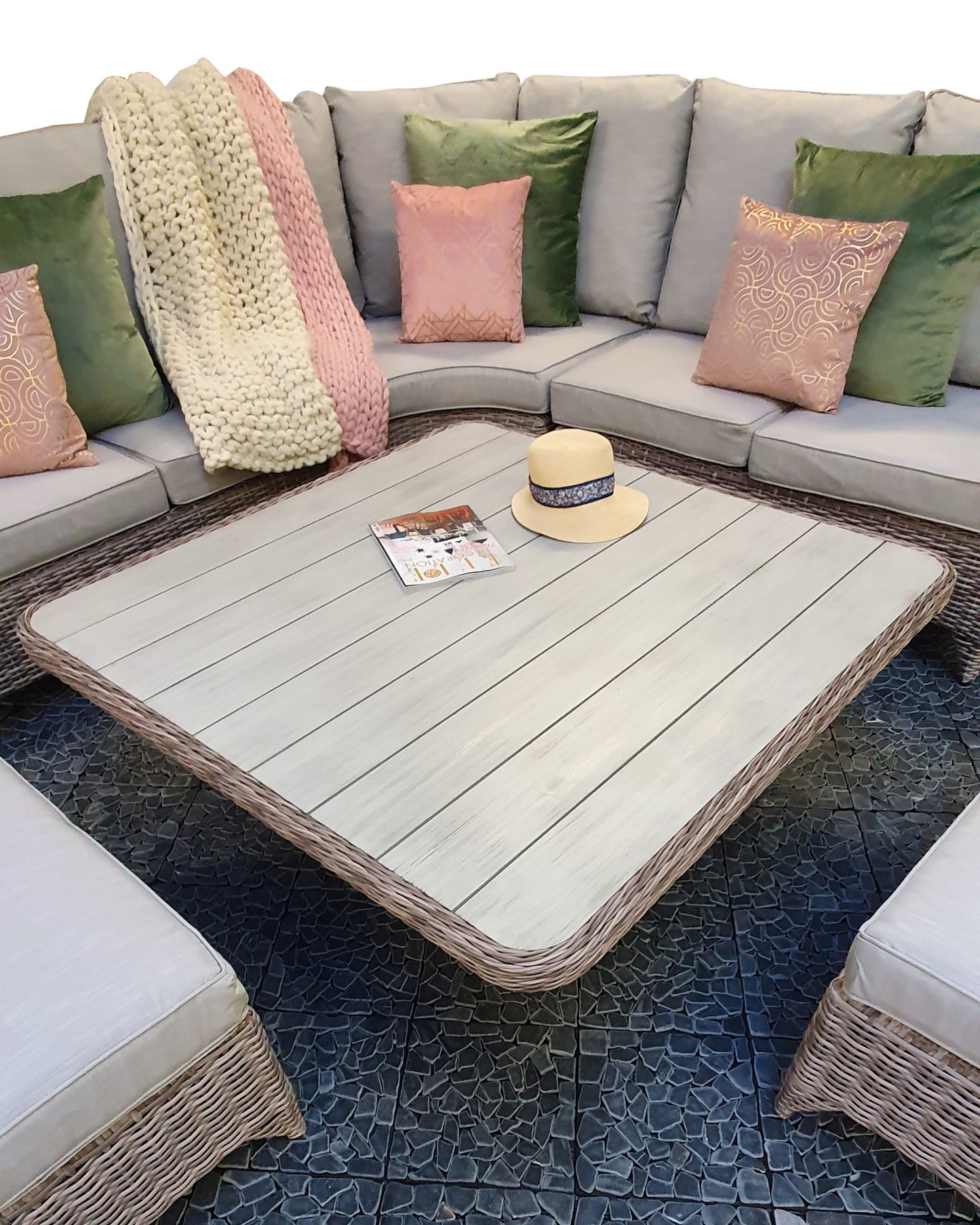Rattan Corner Dining Set with Lift Table | Sarah | Sara0260
