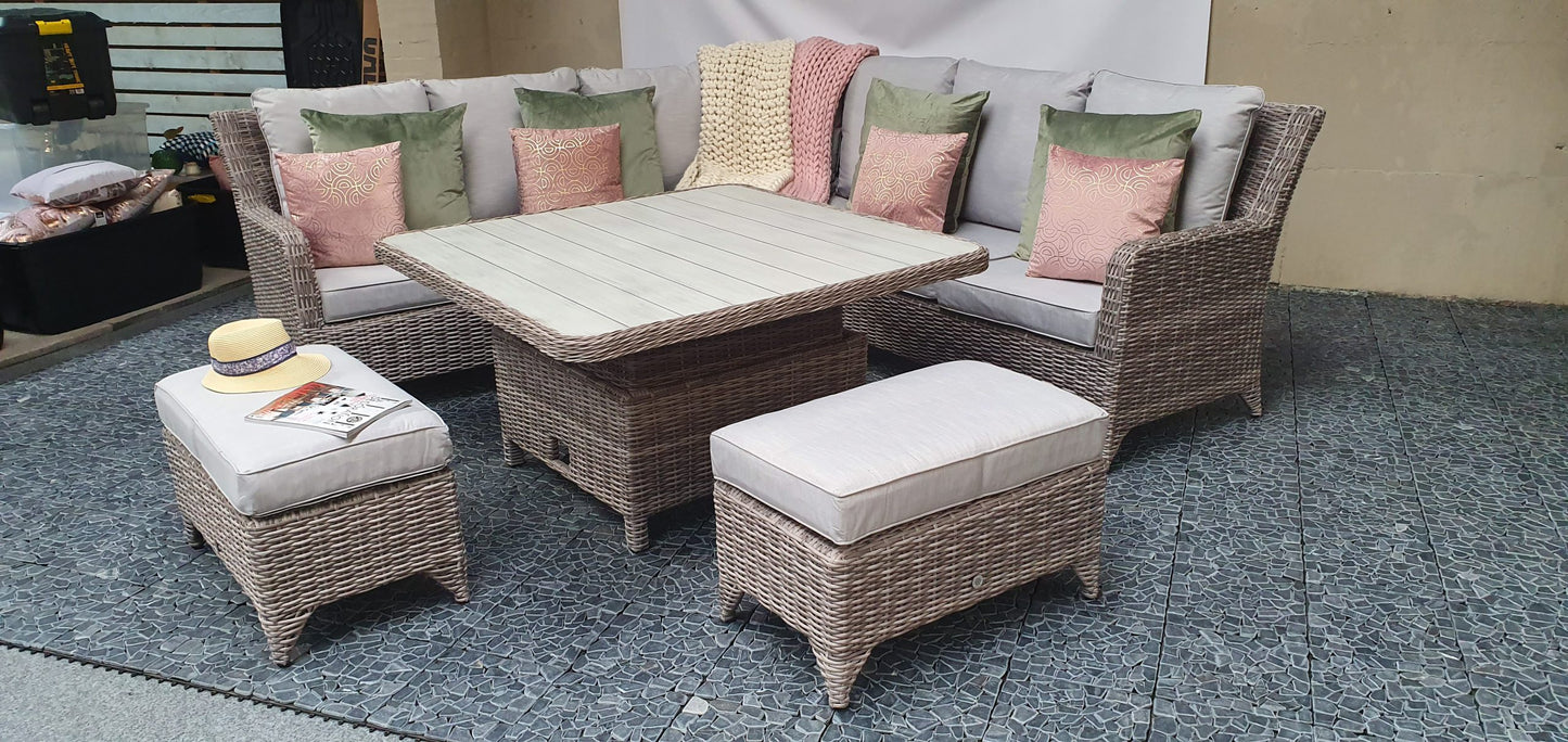 Rattan Corner Dining Set with Lift Table | Sarah | Sara0260