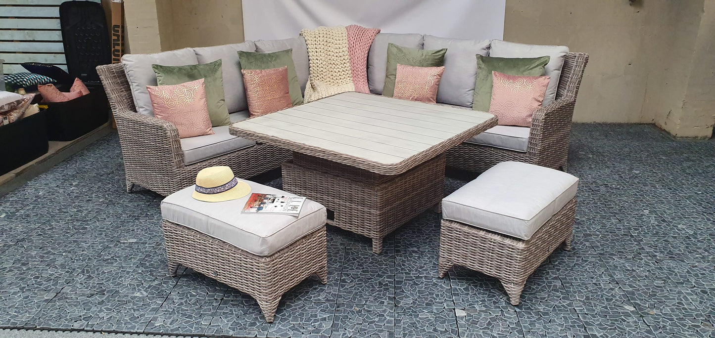 Rattan Corner Dining Set with Lift Table | Sarah | Sara0260
