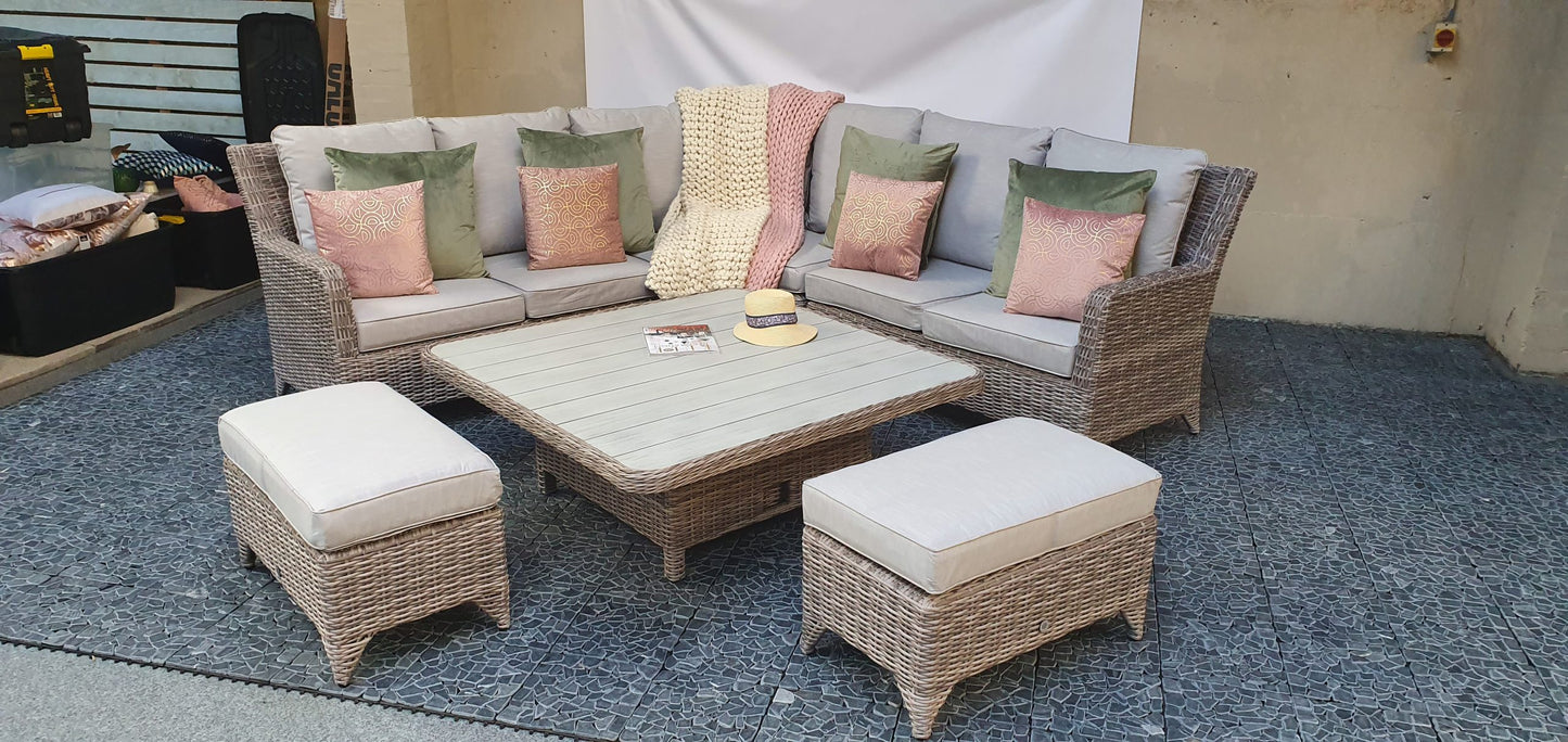 Rattan Corner Dining Set with Lift Table | Sarah | Sara0260