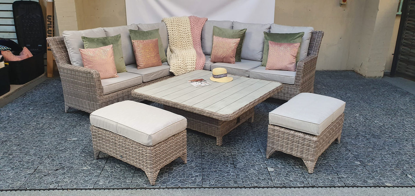 Rattan Corner Dining Set with Lift Table | Sarah | Sara0260