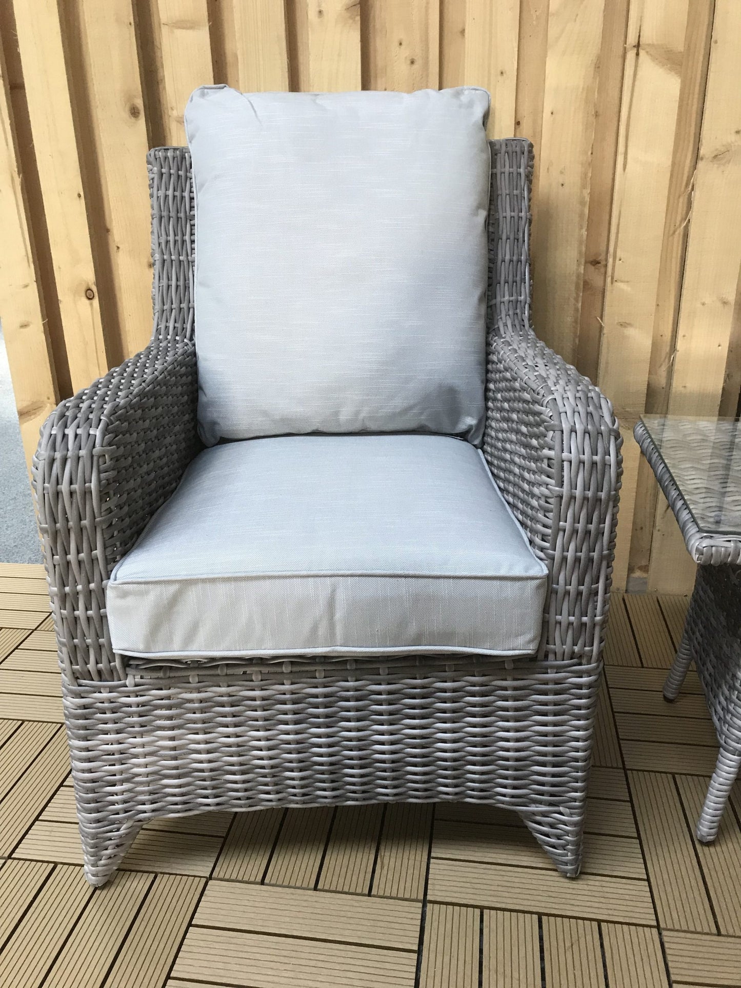 Rattan 3 Piece Lounge Set in Round Grey Weave | Sarah | Sara0261