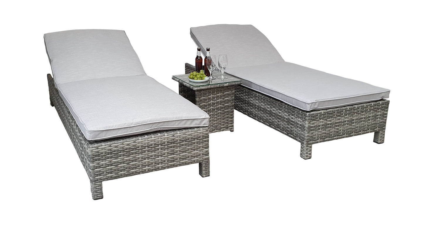 Rattan pair of Sun loungers | Sarena | Sare0258