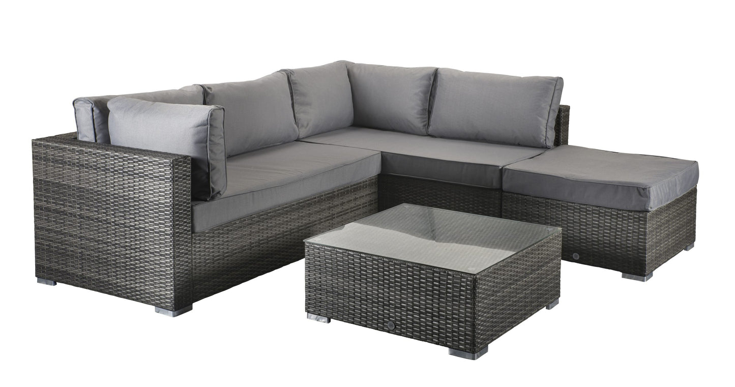 Savannah Rattan Corner Sofa Set in Grey | Sava0093