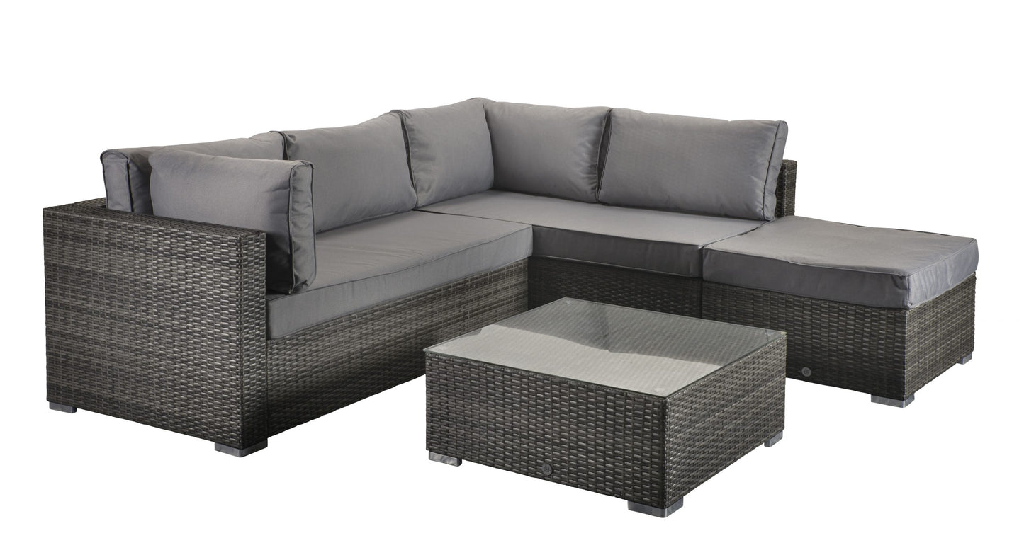 Savannah Rattan Corner Sofa Set in Grey | Sava0093