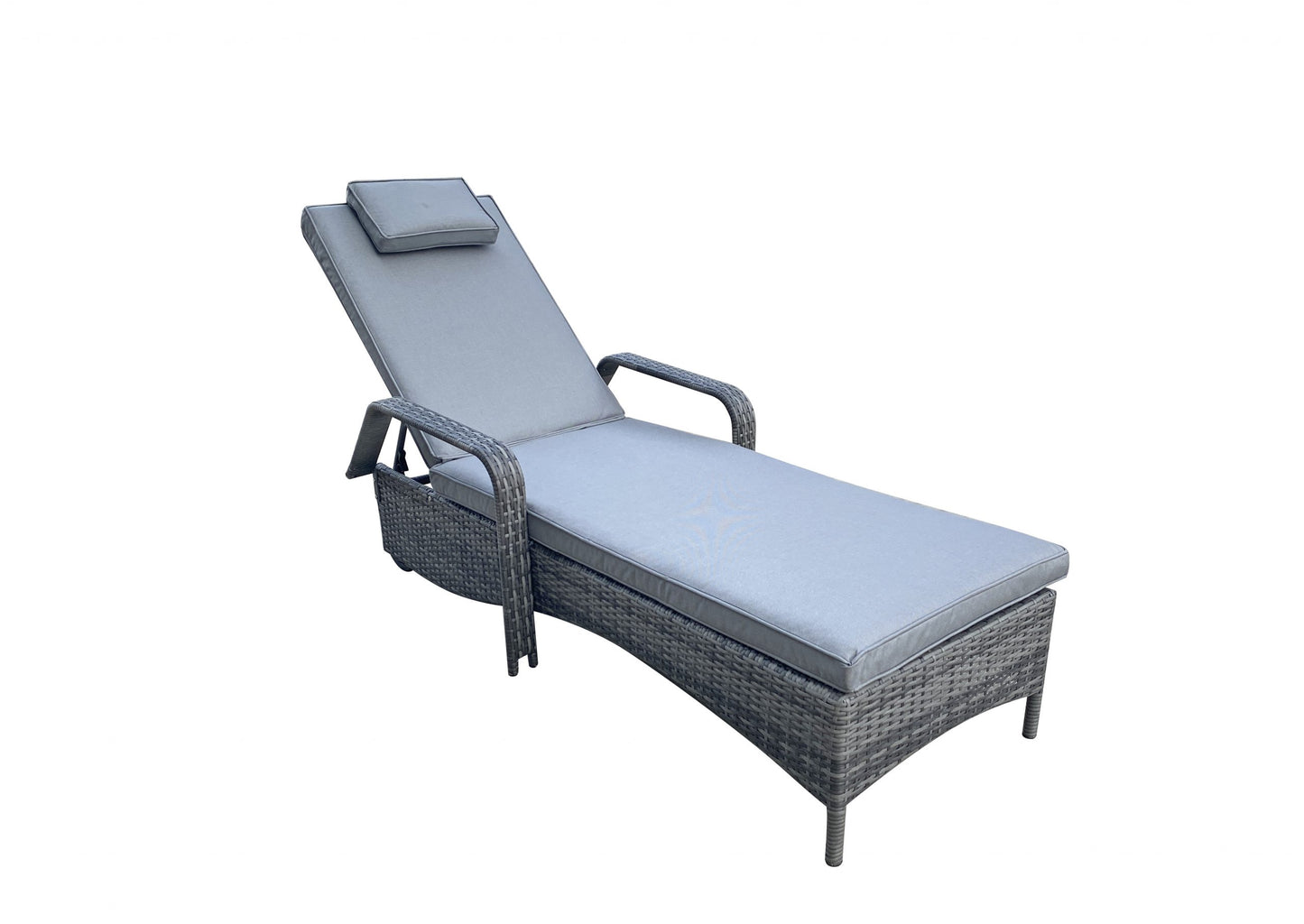 Rattan Single Sun lounger with drinks table | Savannah | Sava0404