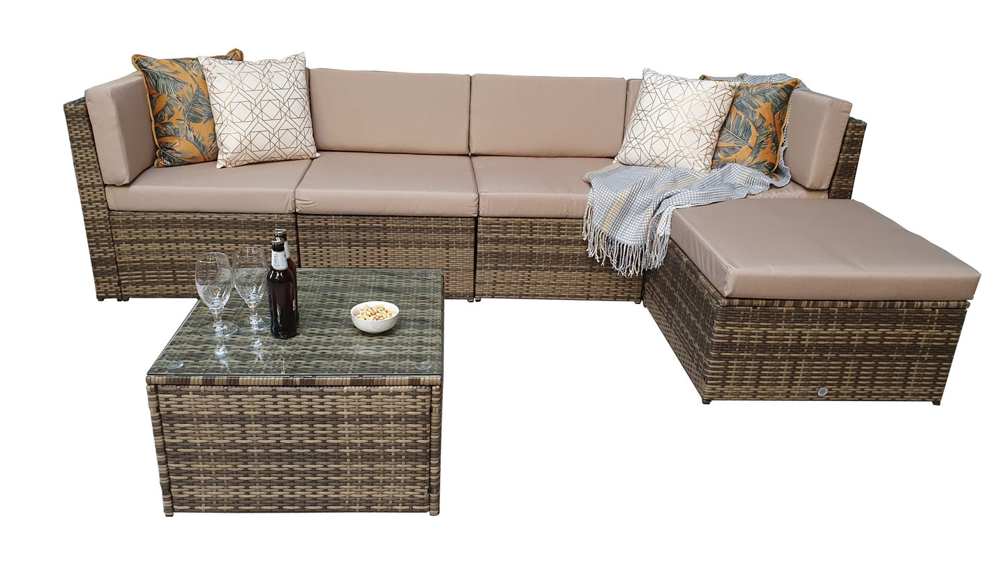 Rattan Brown Modular Corner Sofa Set | Stella | Stel0334