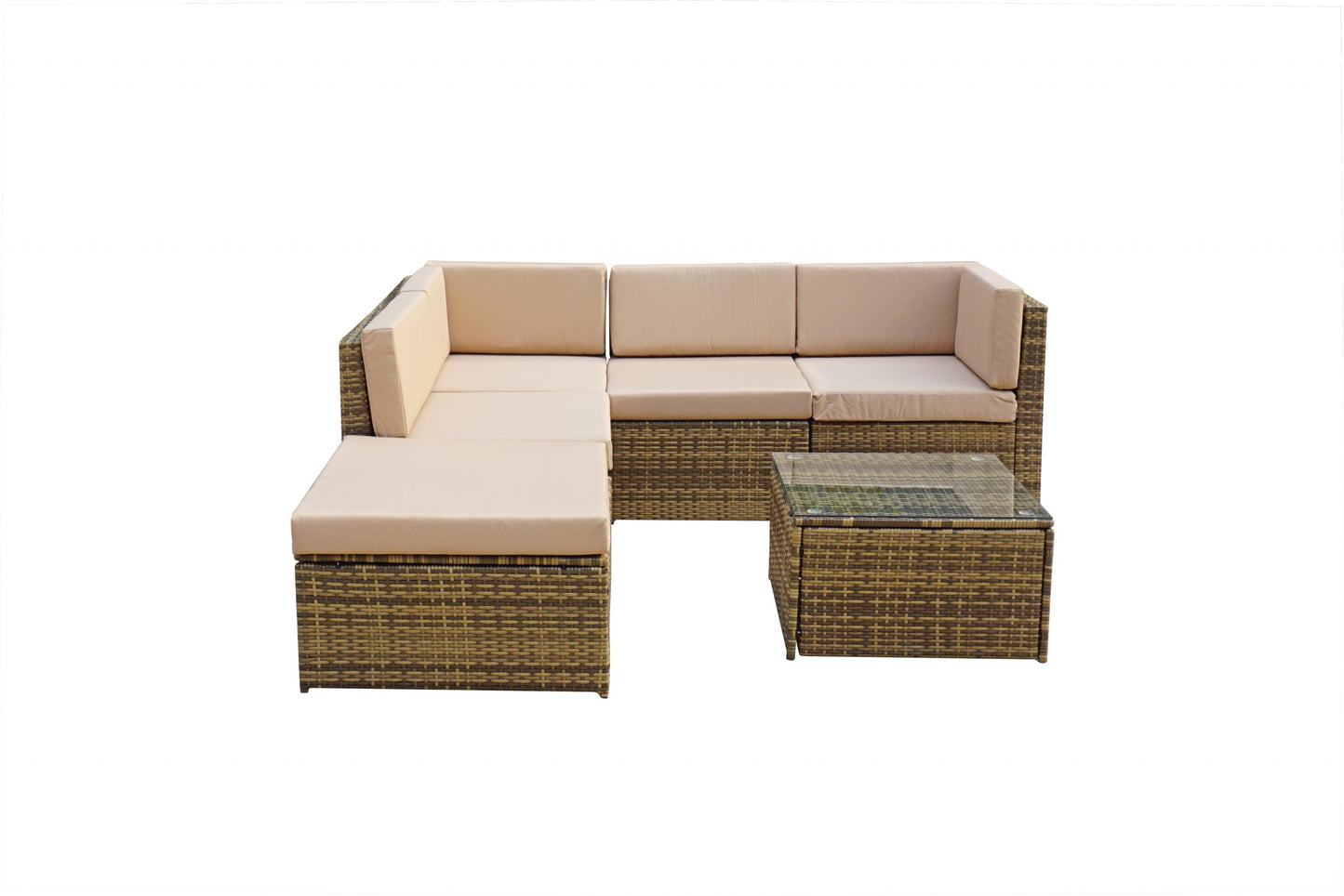 Rattan Brown Modular Corner Sofa Set | Stella | Stel0334
