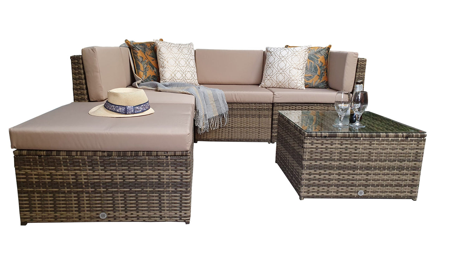 Rattan Brown Modular Corner Sofa Set | Stella | Stel0334