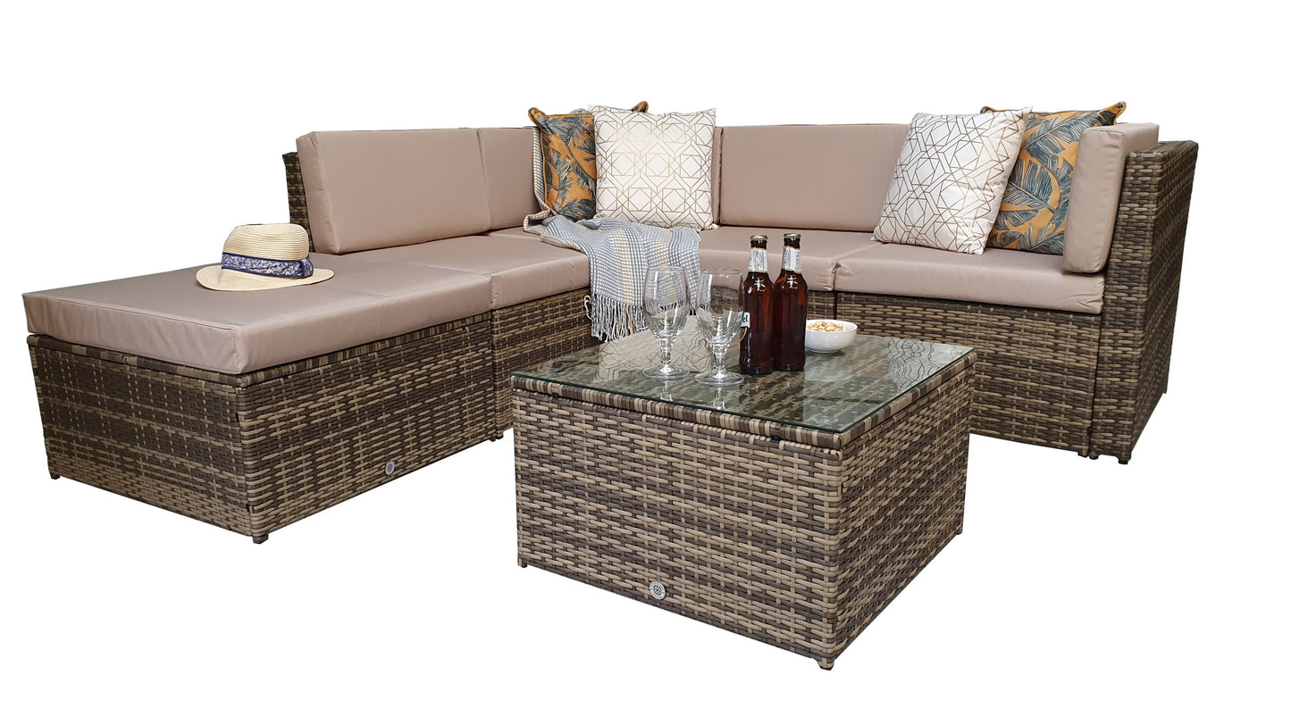 Rattan Brown Modular Corner Sofa Set | Stella | Stel0334