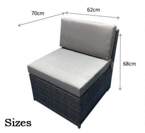 Rattan Stella Modular Corner Sofa + Table Grey | Stell0333