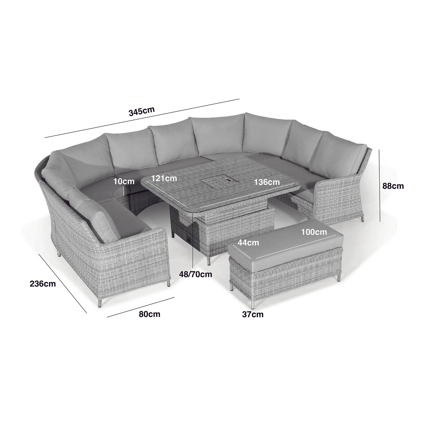 Homeflair – Oxford Rattan Corner Dining Set