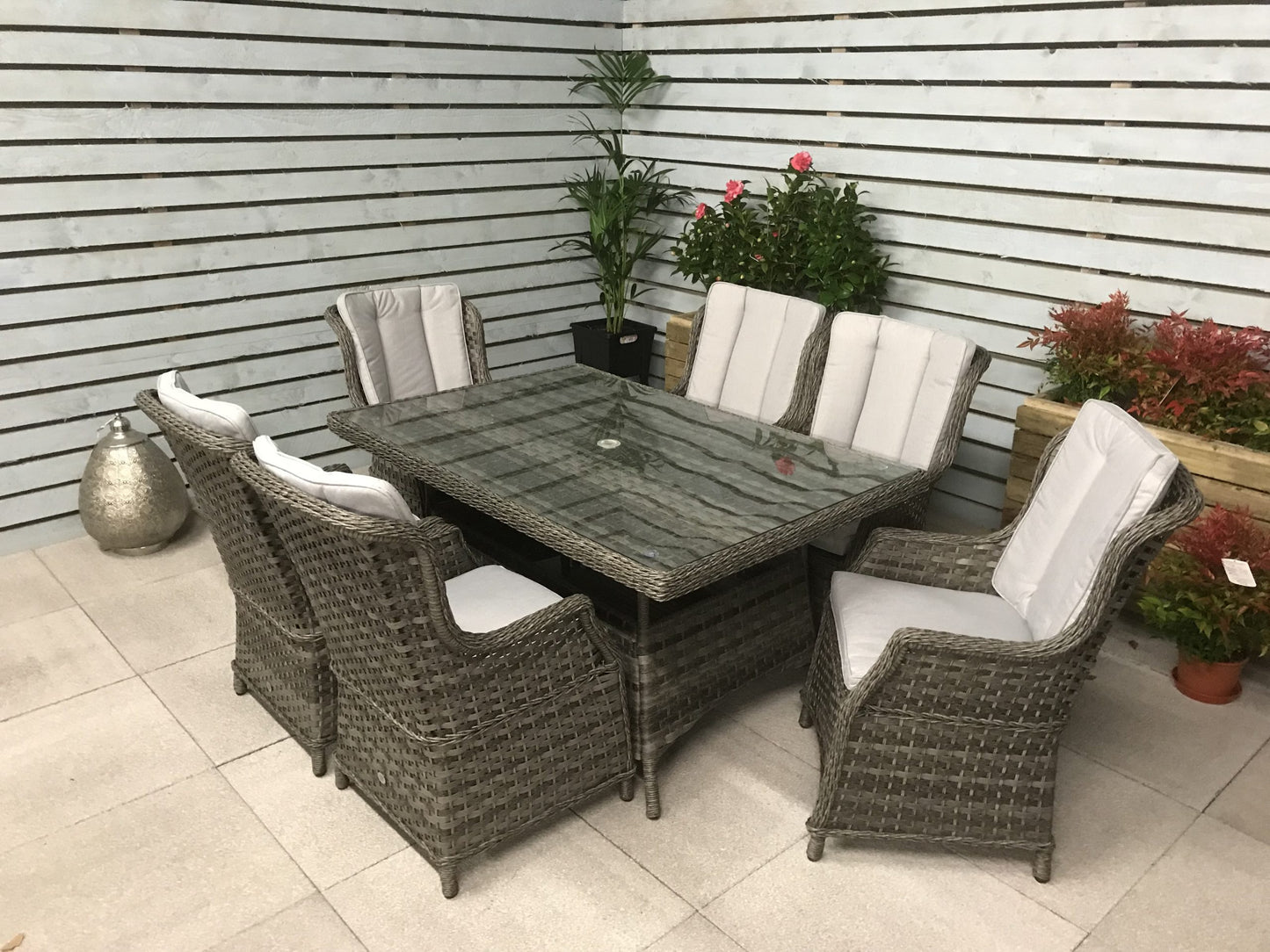 Rattan Rectangular Table + 6 Chairs | Victoria | Vict0227_Vict0112