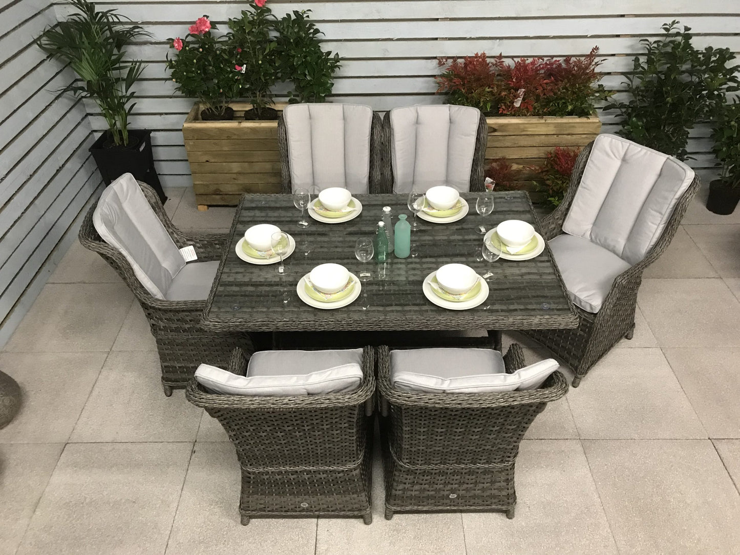 Rattan Rectangular Table + 6 Chairs | Victoria | Vict0227_Vict0112