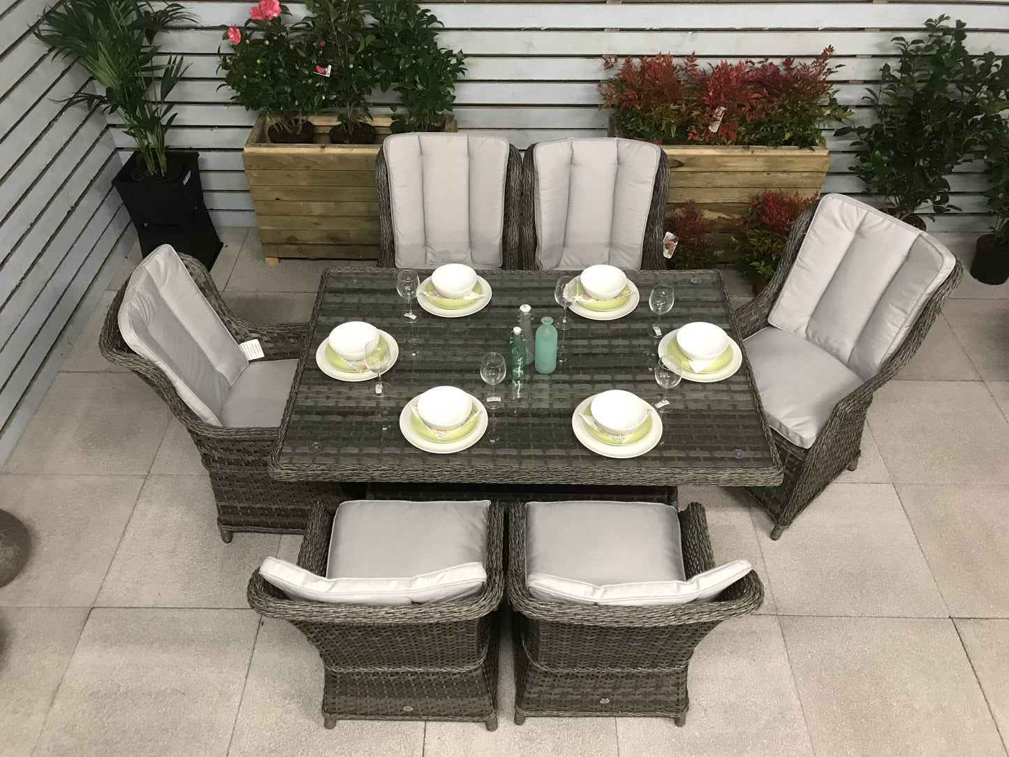 Rattan Rectangular Table + 6 Chairs | Victoria | Vict0227_Vict0112