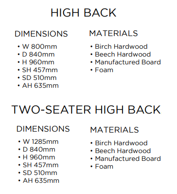 Winchester High Back Fabric Sofa Collection | Shackletons