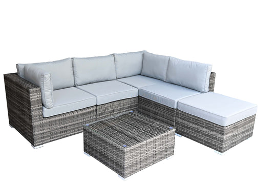 Rattan Grey Modular Corner Sofa Set | Heritage | Heri132G - Homeflair