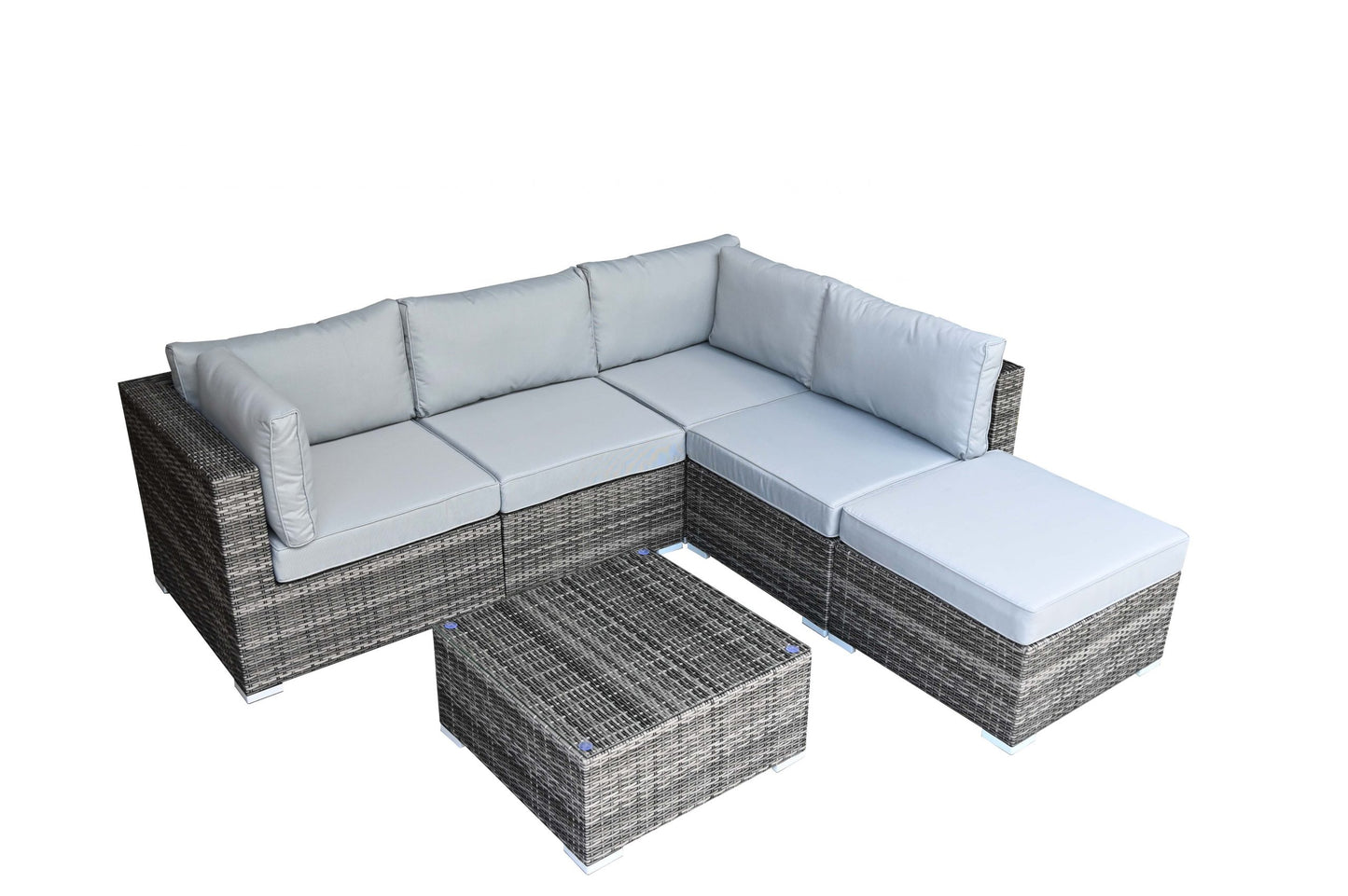 Rattan Grey Modular Corner Sofa Set | Heritage | Heri132G - Homeflair