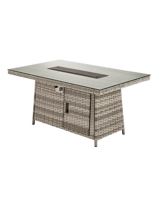 Rattan Ciara Dining Corner Sofa With Firepit Table Ciar063GFS - Homeflair