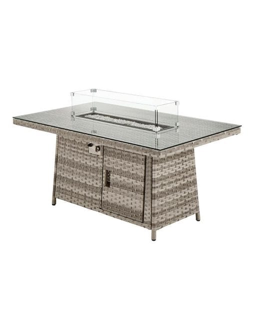 Rattan Ciara Dining Corner Sofa With Firepit Table Ciar063GFS - Homeflair
