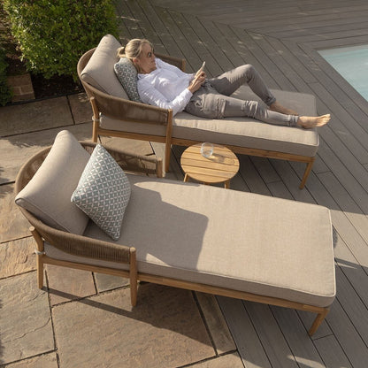 Homeflair - Porto Rope Weave Double Sunlounger Set