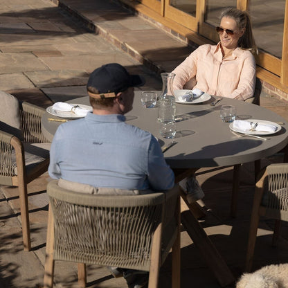 Homeflair - Martinique Rope Weave 4 Seat Round Dining Set