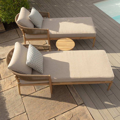 Homeflair - Porto Rope Weave Double Sunlounger Set