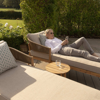 Homeflair - Porto Rope Weave Double Sunlounger Set