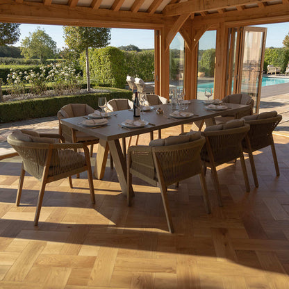 Homeflair - Martinique Rope Weave 6 Seat Round Dining Set