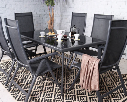 Sorrento 6 Seater Rectangular Deluxe Recliner Set | SOR160XRECBLK | AMIR