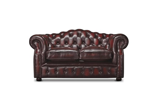 Belton Leather 2 Seater Chesterfield Sofa | Arnie