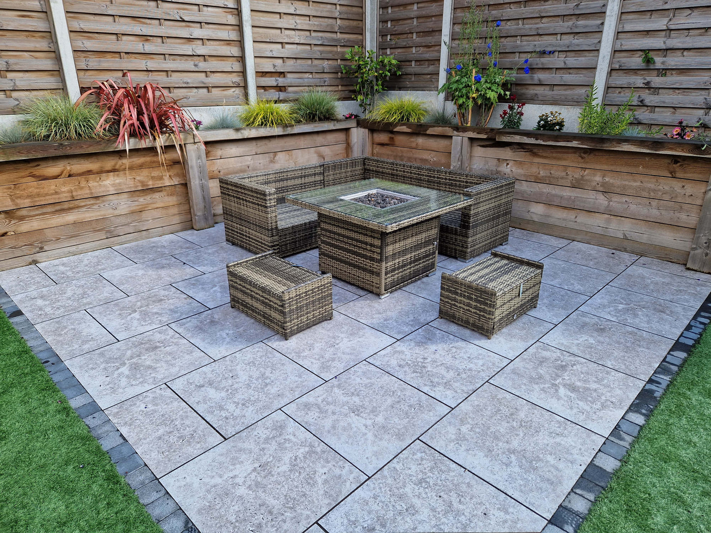 Signature Weave - GEORGIA corner gas firepit set | GEOR0149_MILA0482