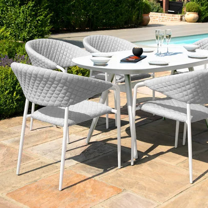 Outdoor Fabric Pebble 8 Seat Rectangular Dining Set