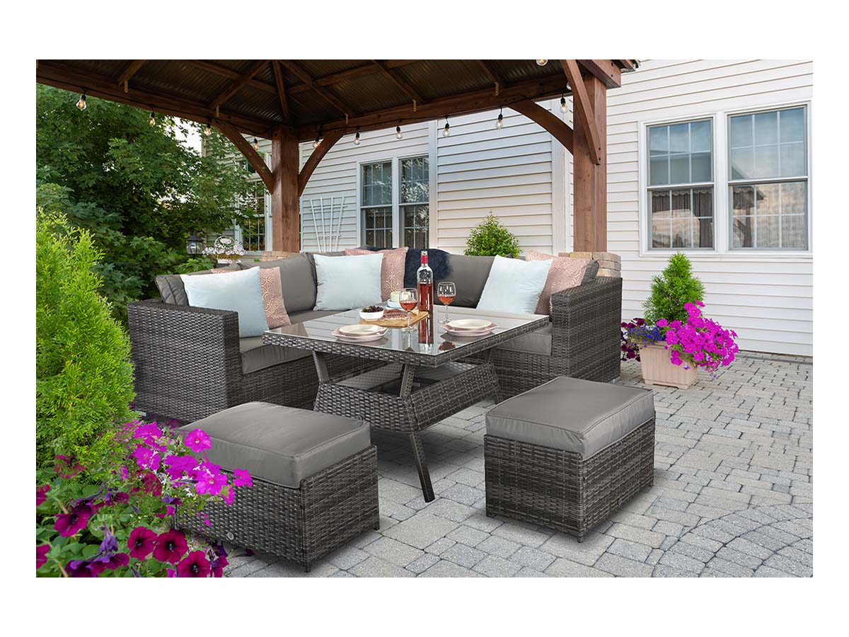 Signatyre Weave - GEORGIA corner gas firepit set | GEOR0150_MILA0433