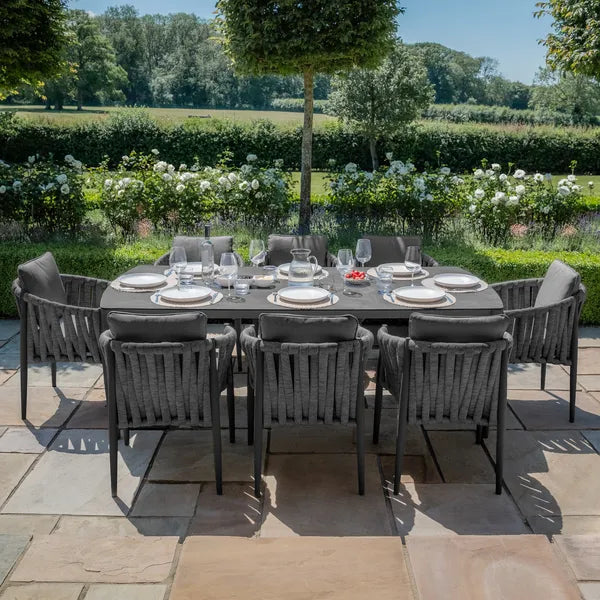 Milan Rope Weave 4 Seat Round Dining Set