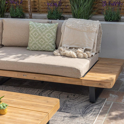 Homeflair -  Bali Wood Platform Corner Sofa Set
