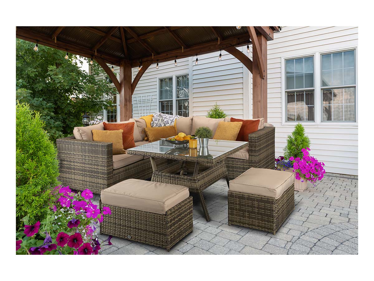 Signature Weave - GEORGIA corner gas firepit set | GEOR0149_MILA0482