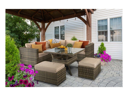 Signature Weave - GEORGIA corner gas firepit set | GEOR0149_MILA0482