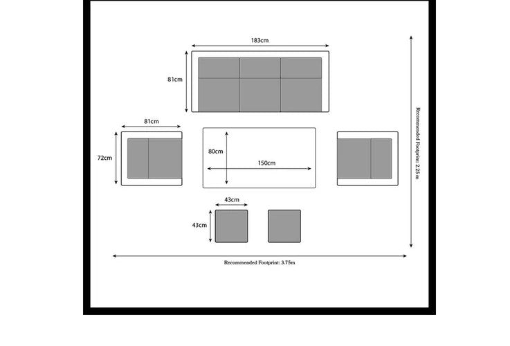 Paris 7 Seater Deluxe Sofa Dining Set