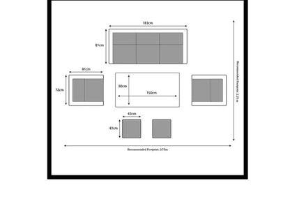 Paris 7 Seater Deluxe Sofa Dining Set
