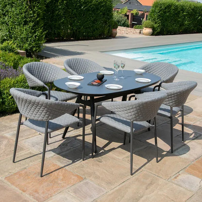 Outdoor Fabric Pebble 8 Seat Rectangular Dining Set