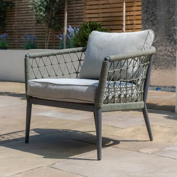 Monaco Rope Weave Lounge Chair - Cool Linen