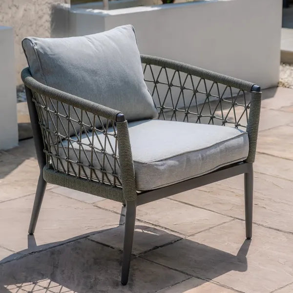 Monaco Rope Weave Lounge Chair - Cool Linen