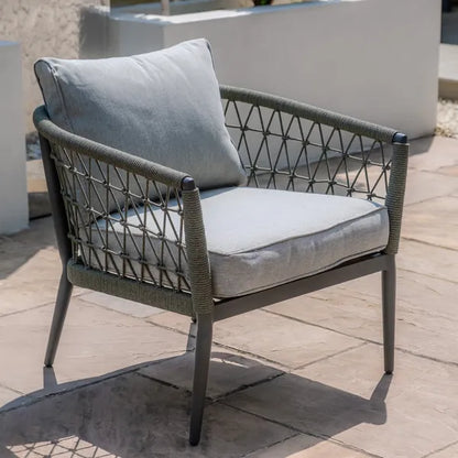 Monaco Rope Weave Lounge Chair - Cool Linen