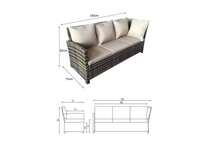 Signature Weave - Charlotte Firepit Corner Dining Set | CHAR0156_VIEN0432