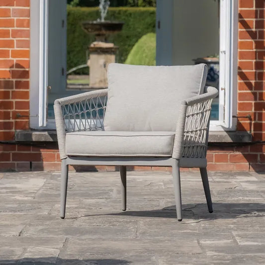 Monaco Rope Weave Lounge Chair - Cool Linen