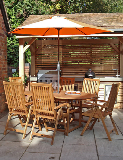 Turnbury 6 Seater Manhattan Recliner Round Extending Dining Set
