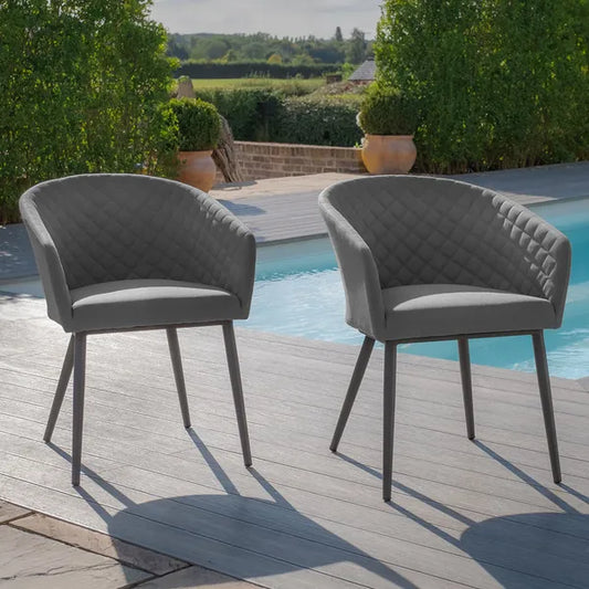 Outdoor Fabric Pair of Ambition Dining Chairs - Flanelle