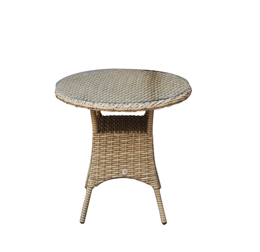 Rattan Round Bistro Table in Natural 70cm | Darcey | Darc0264